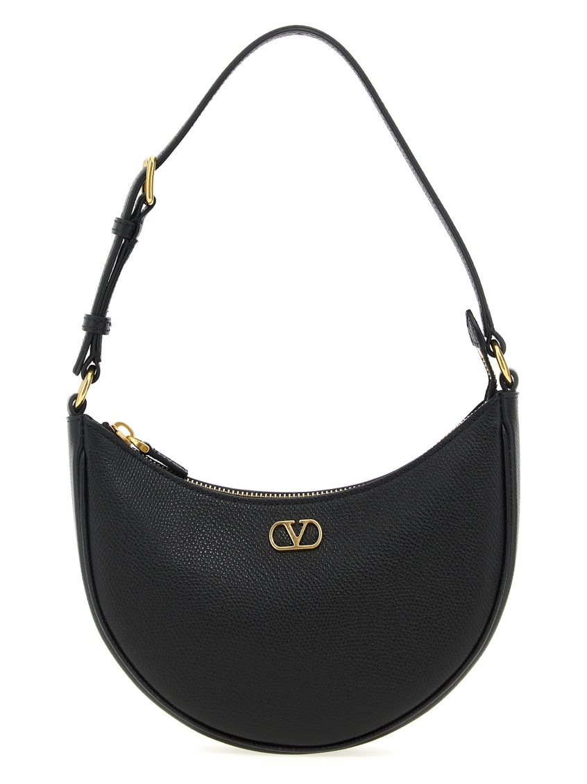 Valentino Black Vlogo Mini Shoulder Bag In Black