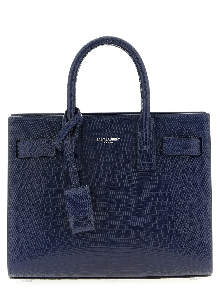 Saint Laurent Nano Tote Bag Detachable Strap In Blue