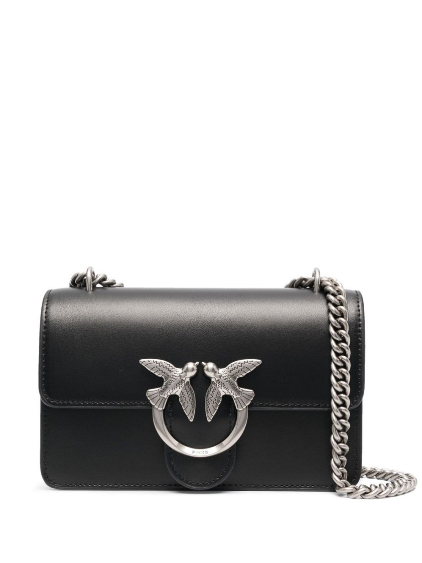 Pinko Black Love One Mini Shoulder Bag In Black