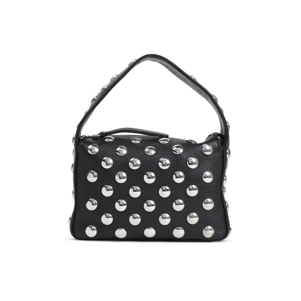 Khaite Elena Small Studded Textured-leather Shoulder Bag In Black