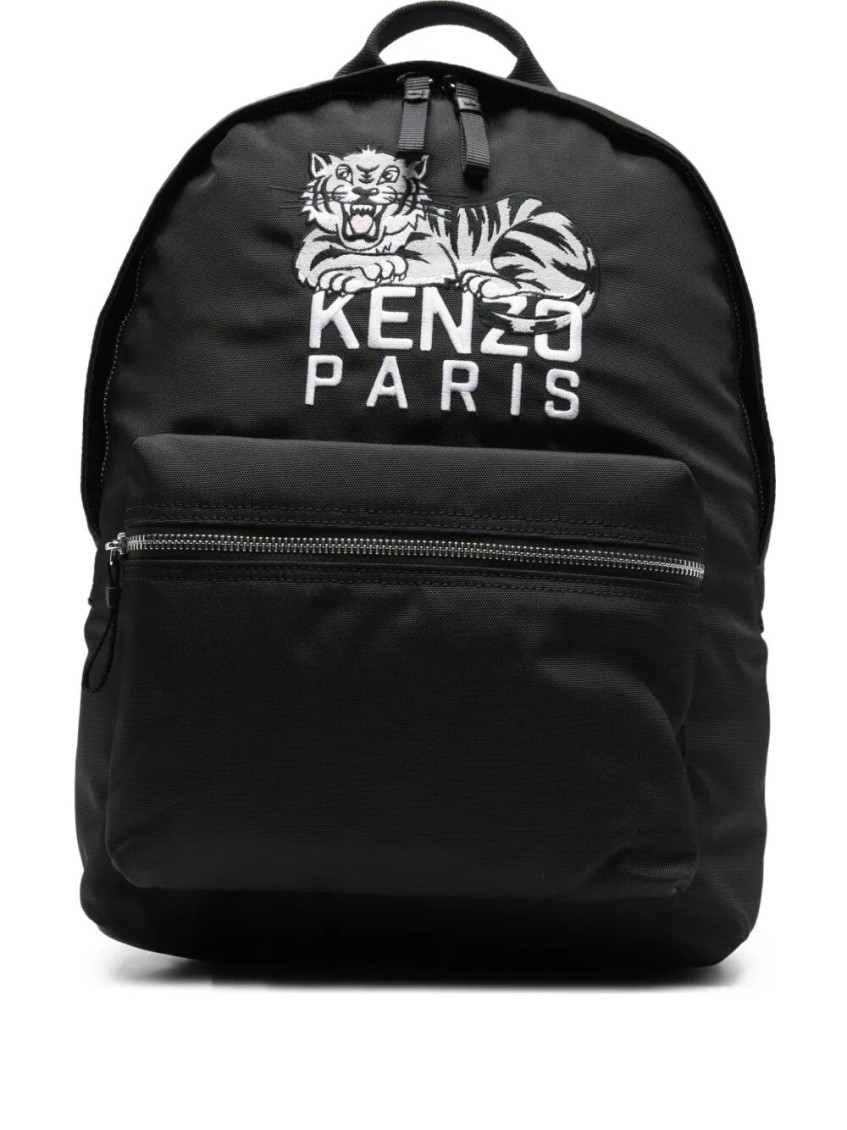 Kenzo Logo-embroidered Backpack In Black