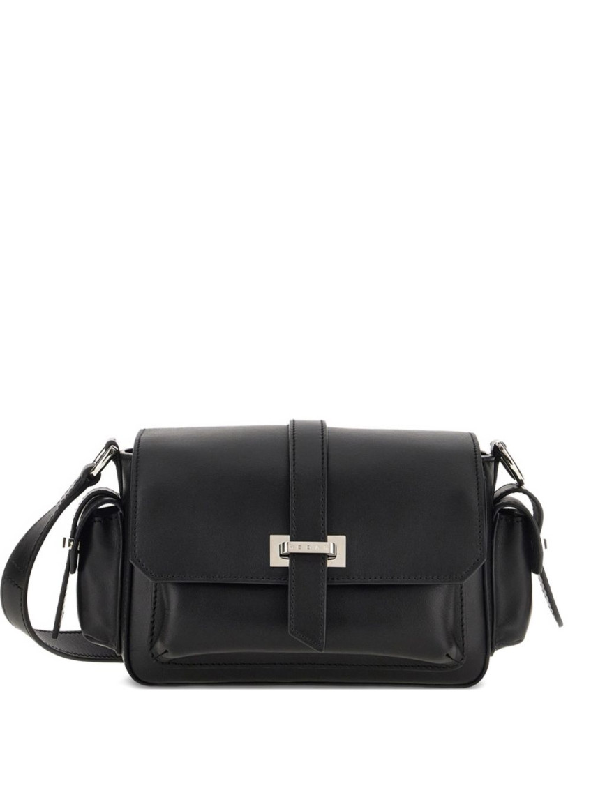 Hogan Flap Small Leather Crossbody Bag In Black