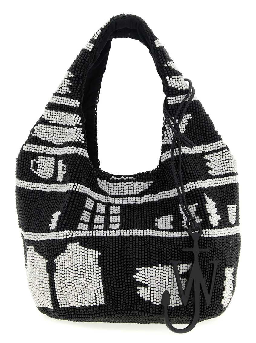 Jw Anderson J. W. Anderson Textured Hobo Bag With Striking Black In Multi