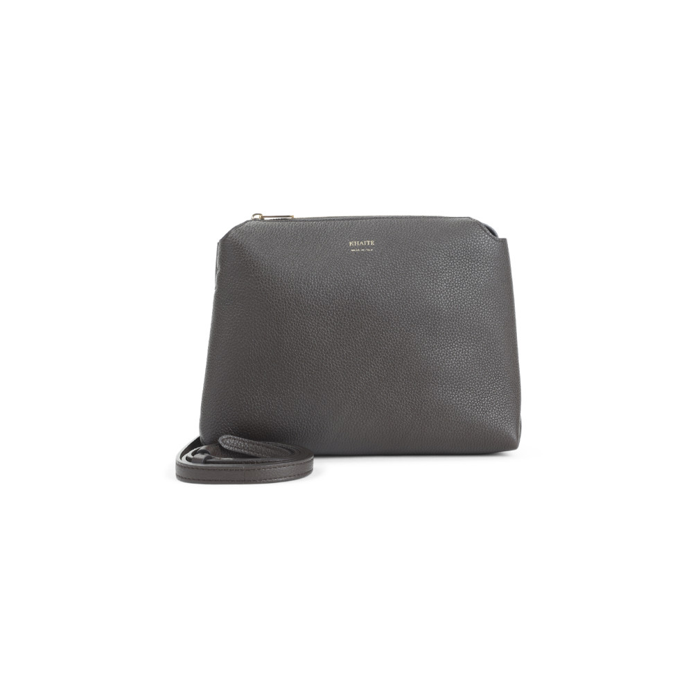 Khaite Dark Brown Logo Crossbody Bag In Brown