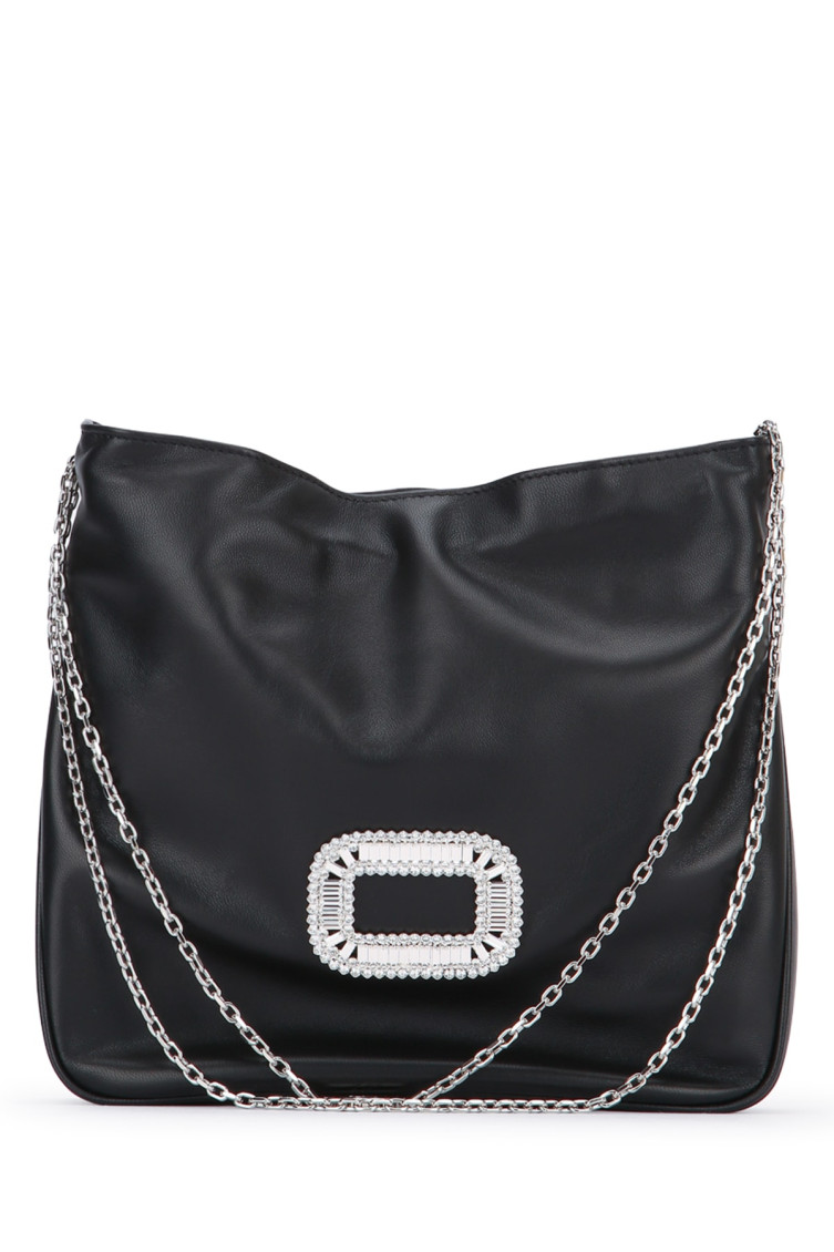Roger Vivier Black Pilgrim Mini Bucket Bag In Black