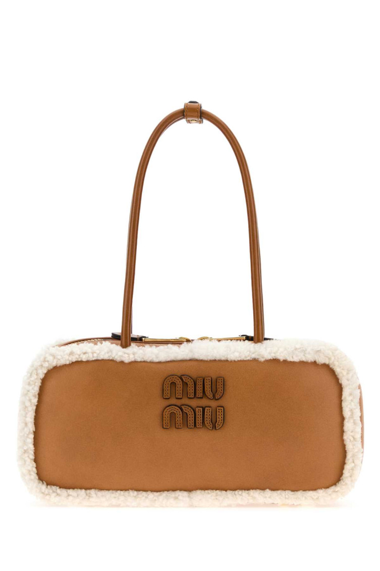 Miu Miu Brown Arcadie Handbag In Brown