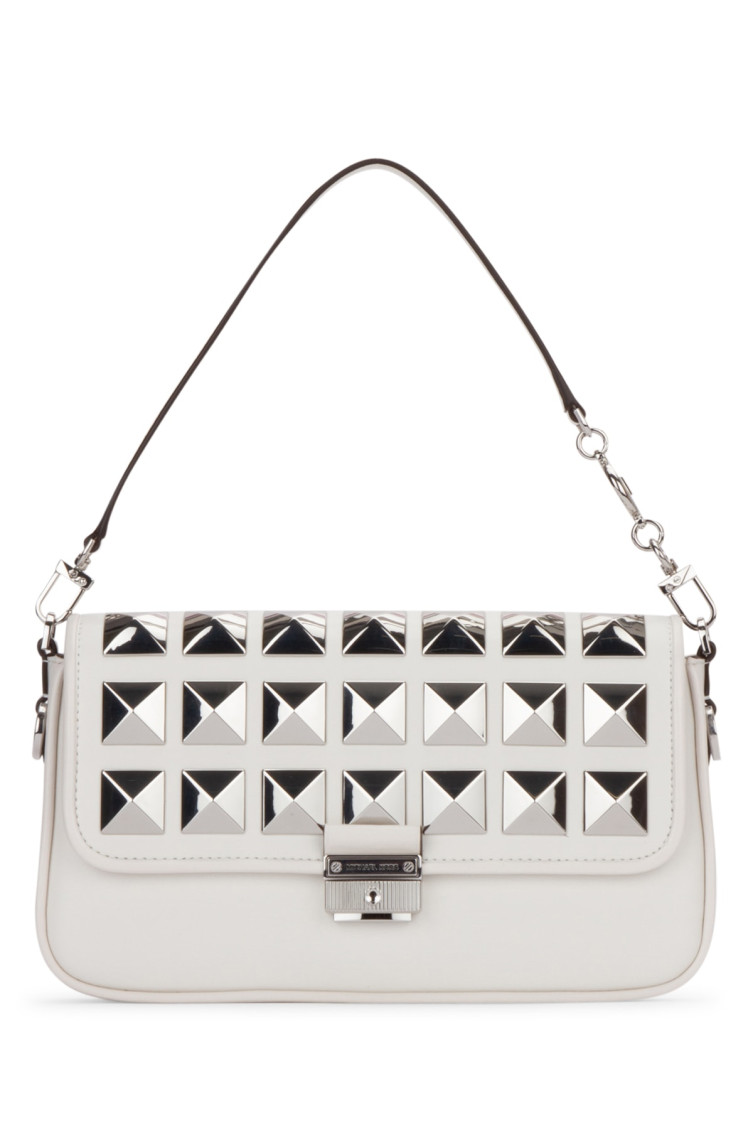 Michael Kors Studded Shoulder Bag In White