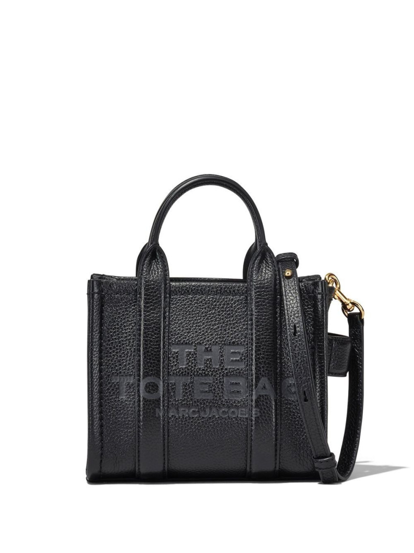 Marc Jacobs 'the Mini Tote Bag' Black Shoulder Bag With Logo In Black