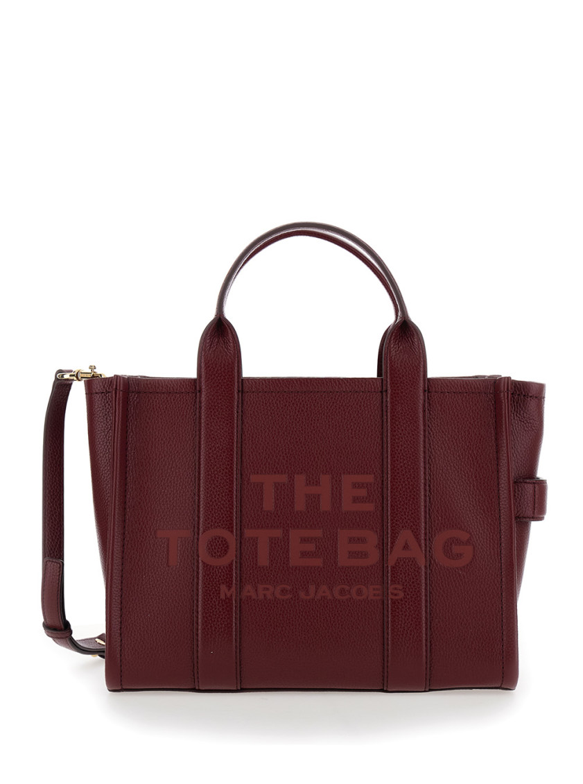 Marc Jacobs Dark Red The Leather Medium Tote Bag