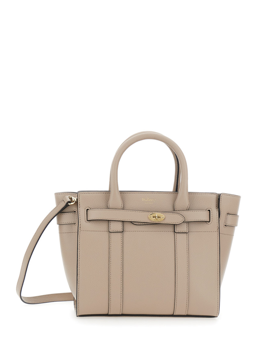 Mulberry Mini Zipped Bayswater Small Classic Grai In Sand