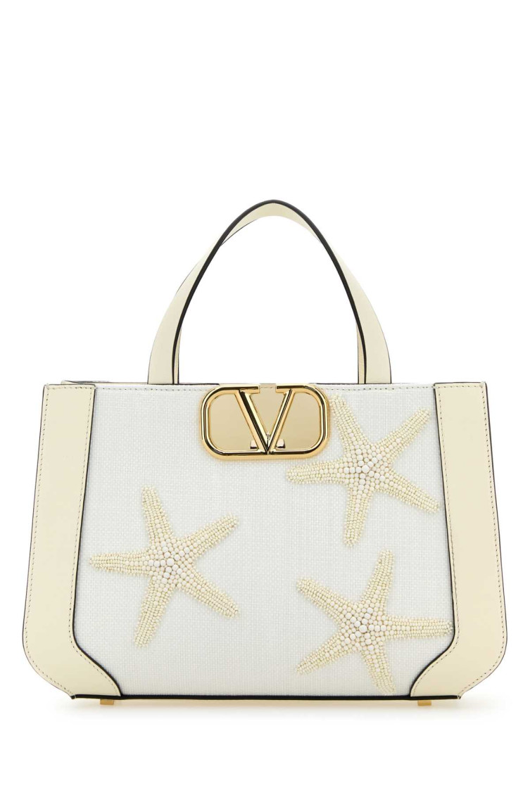 Valentino Garavani White Escape Satchel Bag In Black