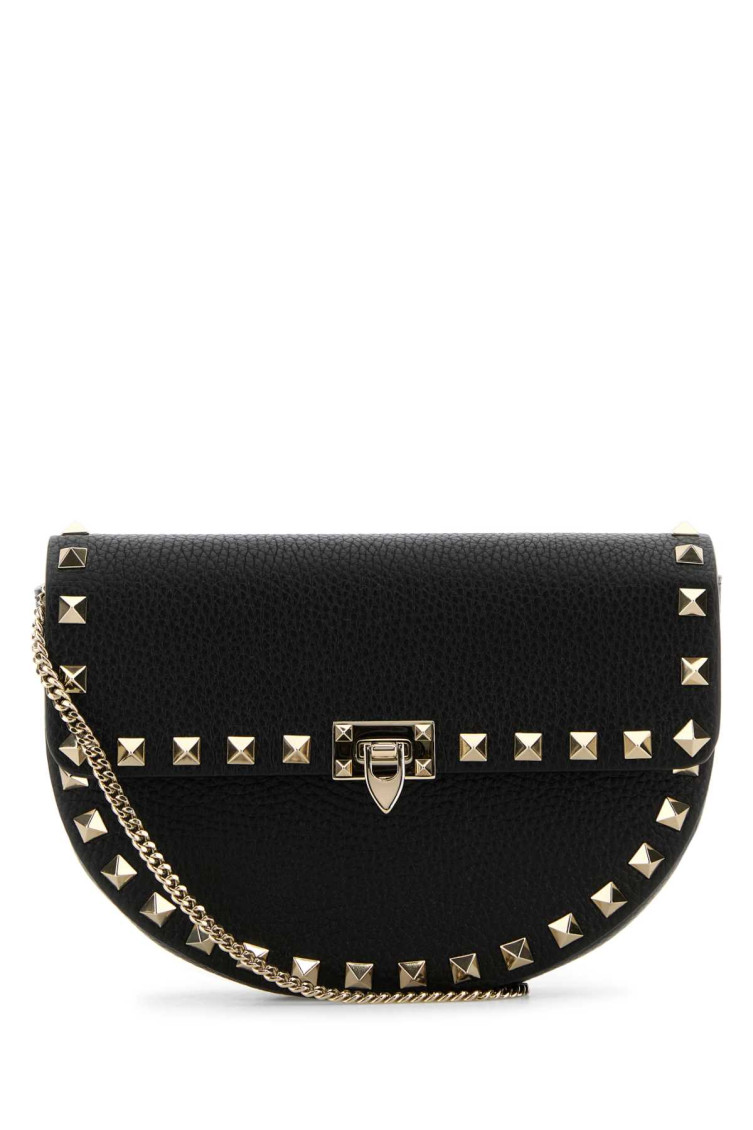 Valentino Garavani Black Leather Rockstud Crossbody Bag