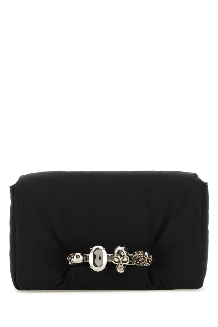 Alexander Mcqueen Black Nylon The Puffy Knuckle Belt Bag In Black