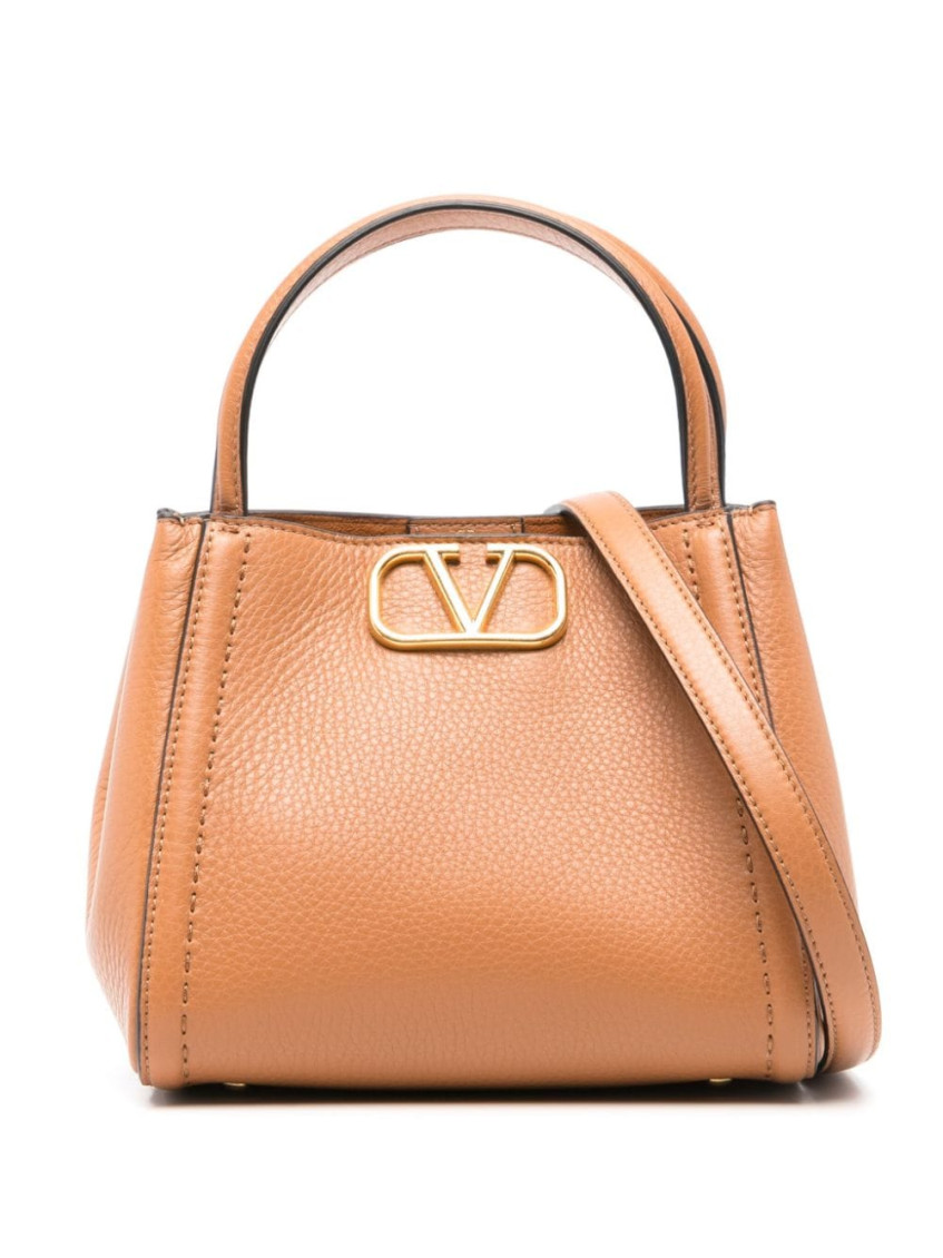 Valentino Small Alltime Tote Bag In Light Brown