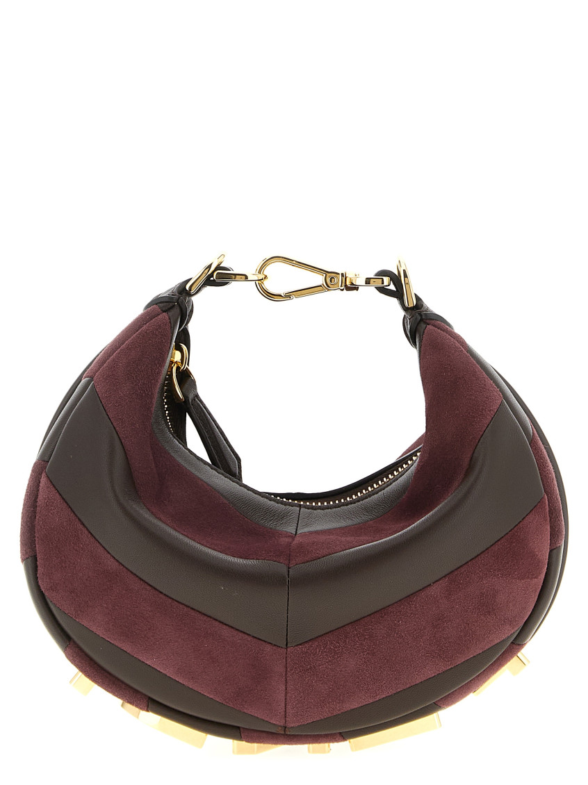 Fendi Maroon Graphy Mini Crossbody Bag In Burgundy