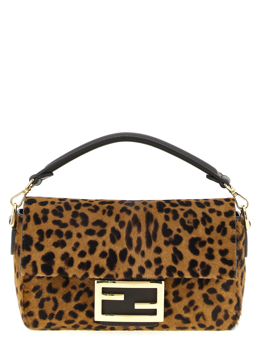 Fendi Leopard Print Baguette Mini Shoulder Bag In Multi