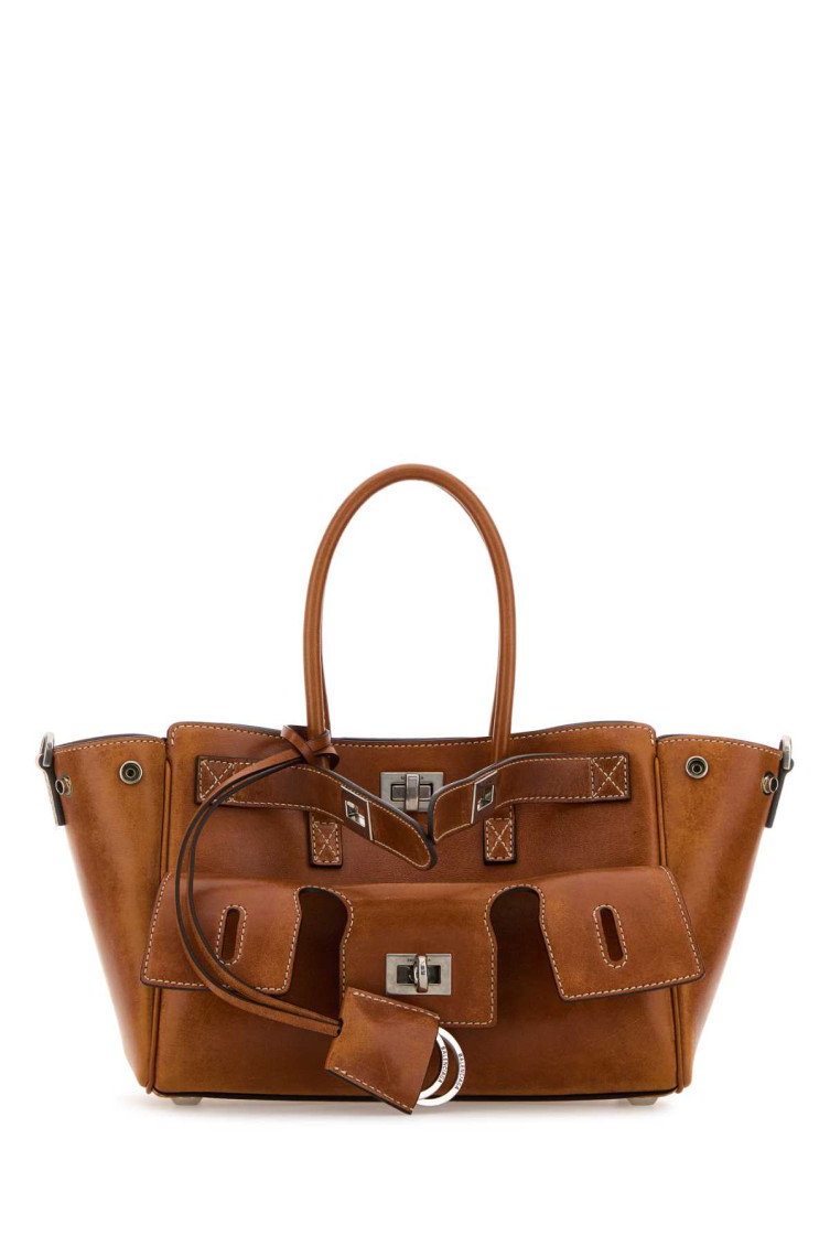 Balenciaga Mini All Bel Air Tote Bag In Brown