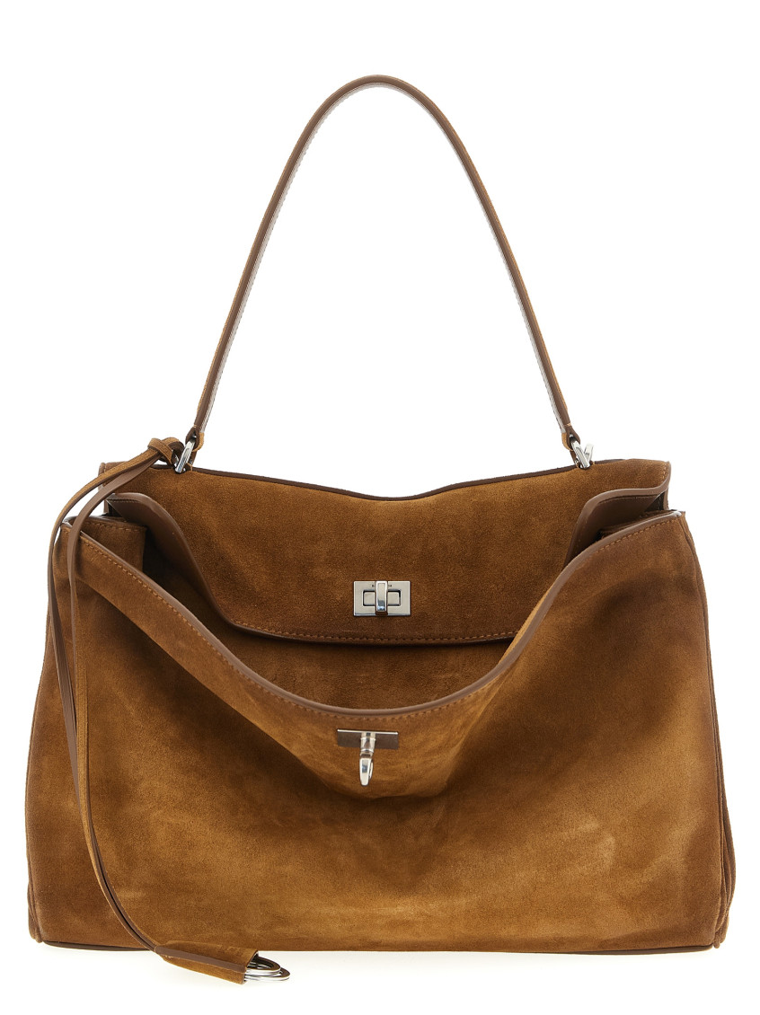 Balenciaga Brown Rodeo Medium Shoulder Bag In Brown