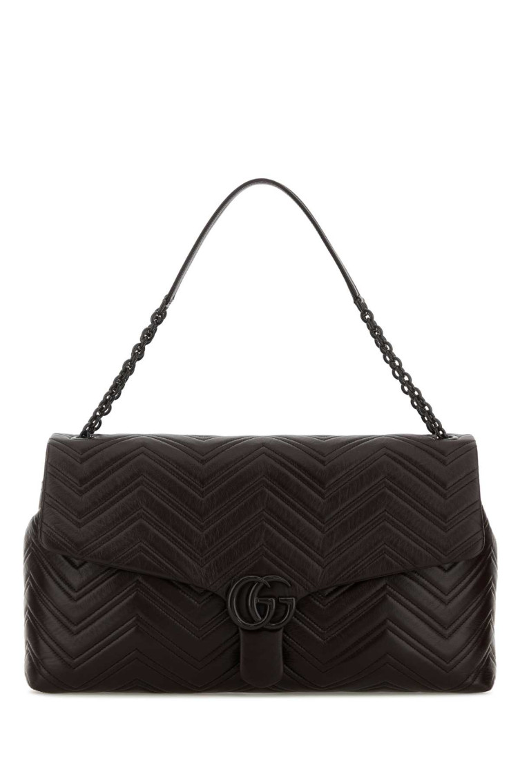 Gucci Dark Brown Gg Marmont Shoulder Bag In Brown