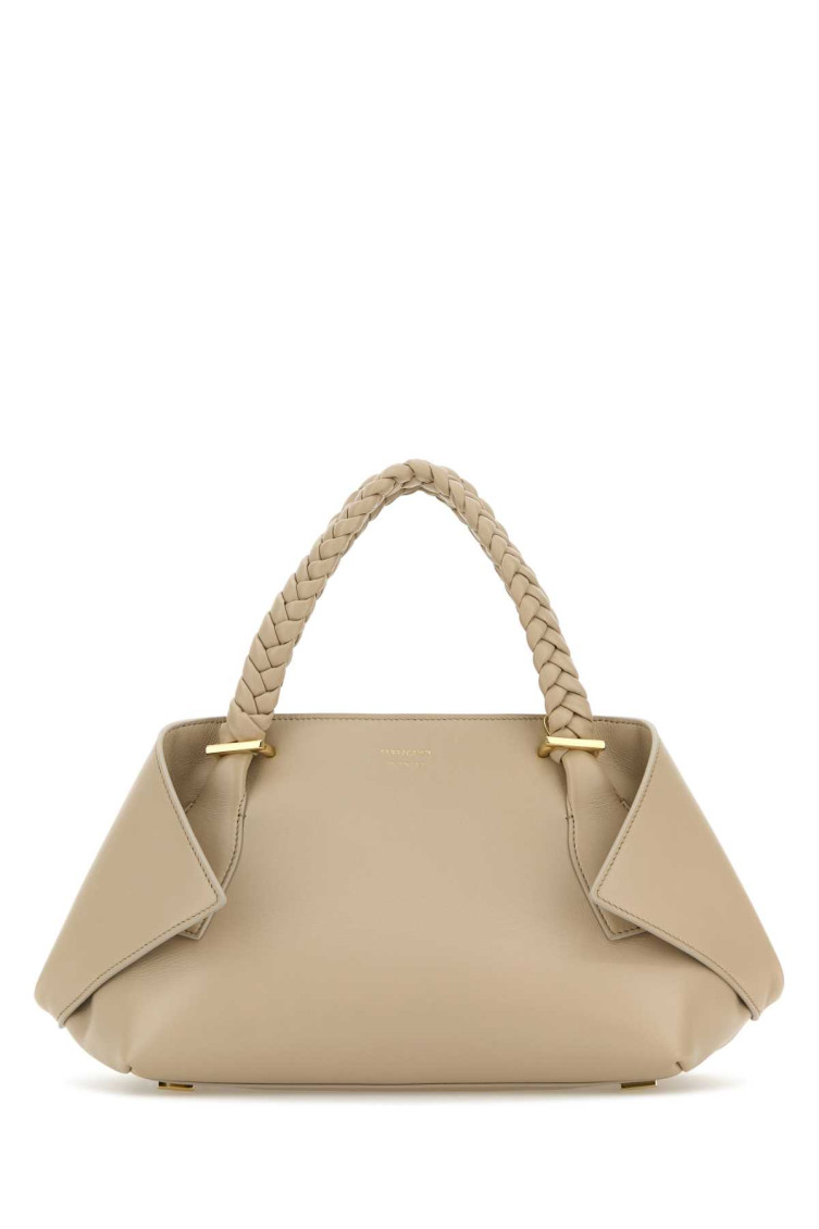 Ferragamo Medium Crossbody Bag Braided Handles Hardware In Neutral