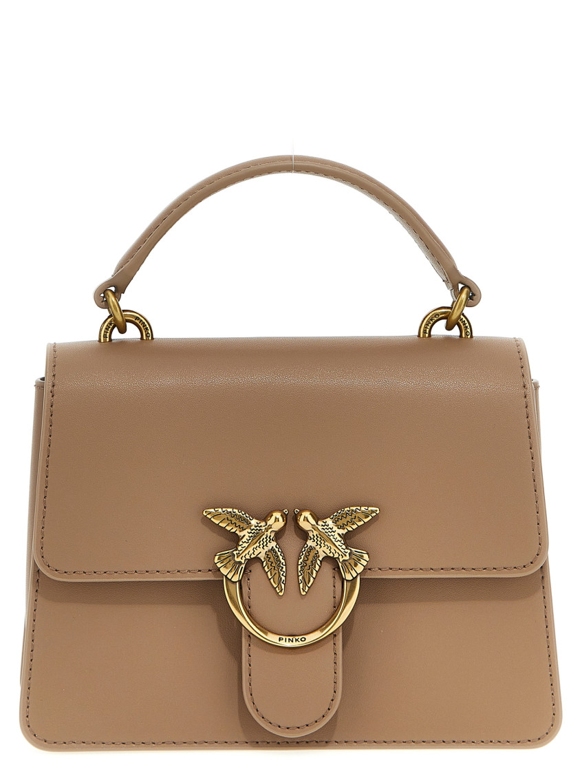 Pinko Light Brown Love One Satchel In Light Brown