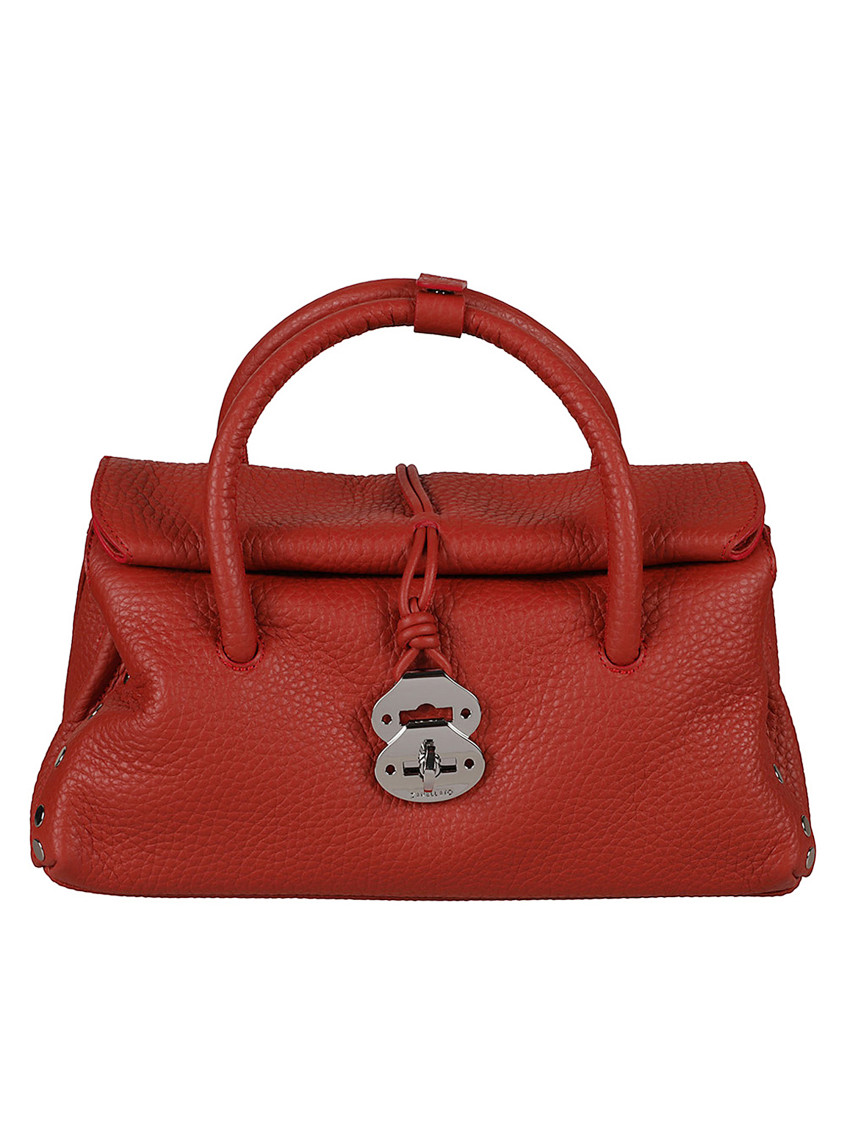 Zanellato Structured Red Leather Handbag With Distinctive Clasp In Red