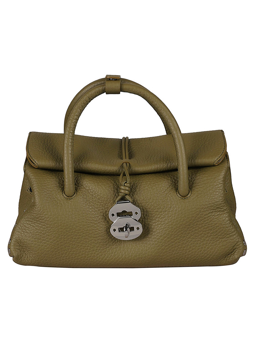 Zanellato Structured Leather Handbag With Textured Finish In Green