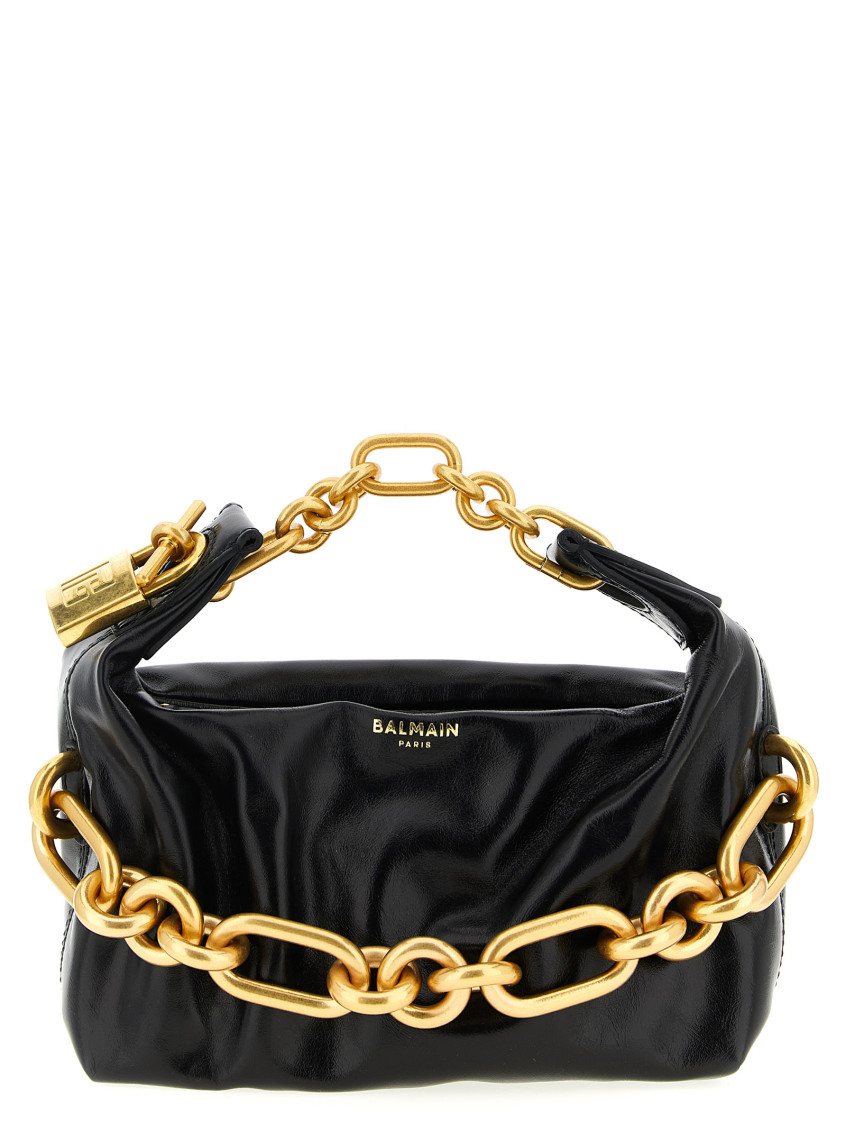 Balmain Black Sync Mini Shoulder Bag In Black