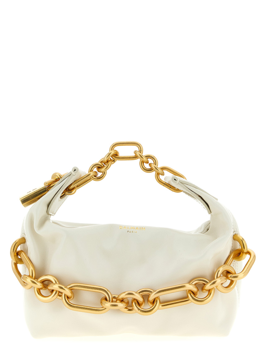Balmain White Sync Mini Shoulder Bag In White
