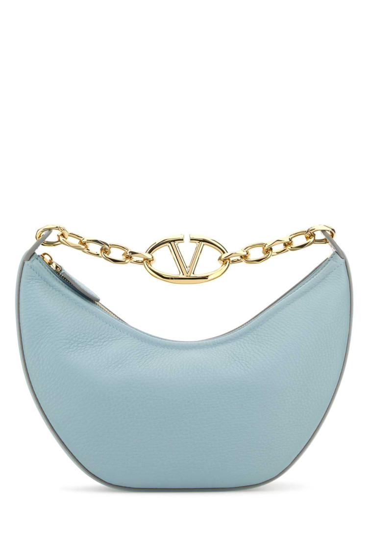 ショルダーバッグ・ポシェット VALENTINO Light blue leather small Hobo VLogo Moon handbag Valentino Garavani Light blue leather small Hobo VLogo Moon