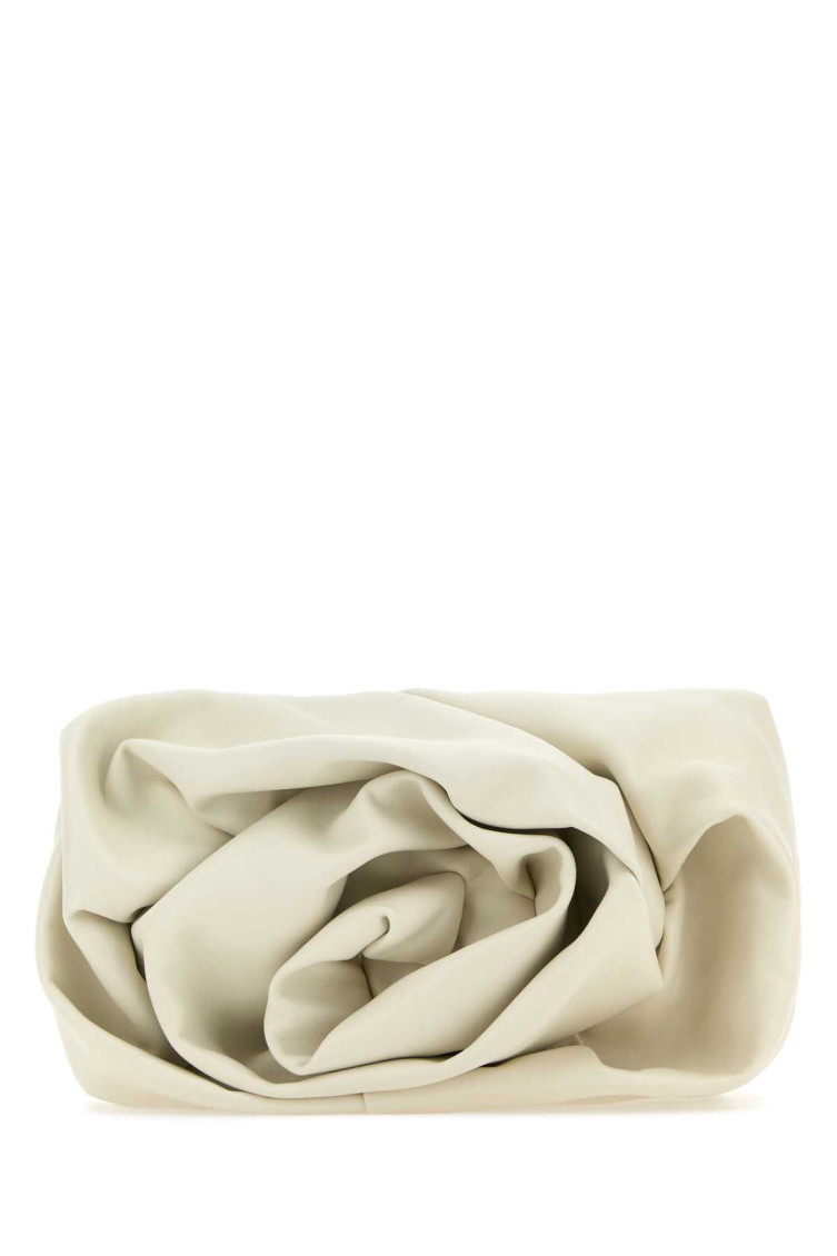 Shop Burberry Ivory Rose Leather Clutch In White