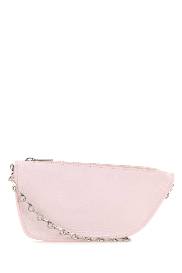 Burberry Mini Pink Leather Micro Shield Shoulder Handbag In Light Pink