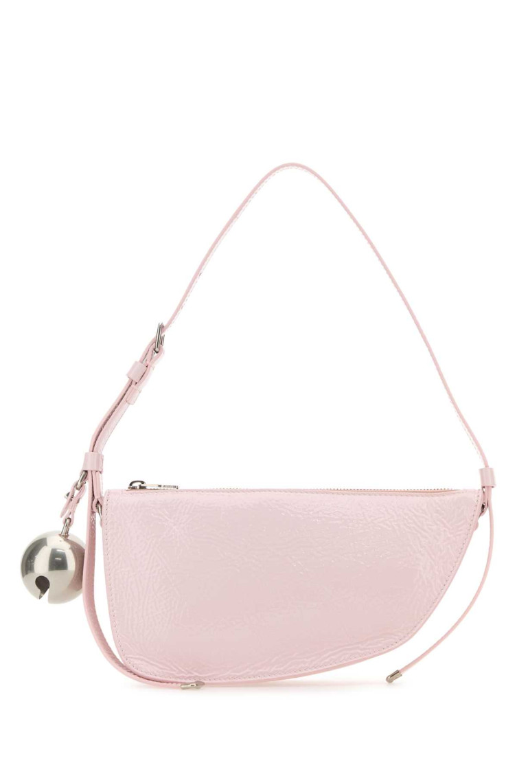 Burberry Woman Pastel Pink Leather Knight Small Shoulder Bag In Light Pink