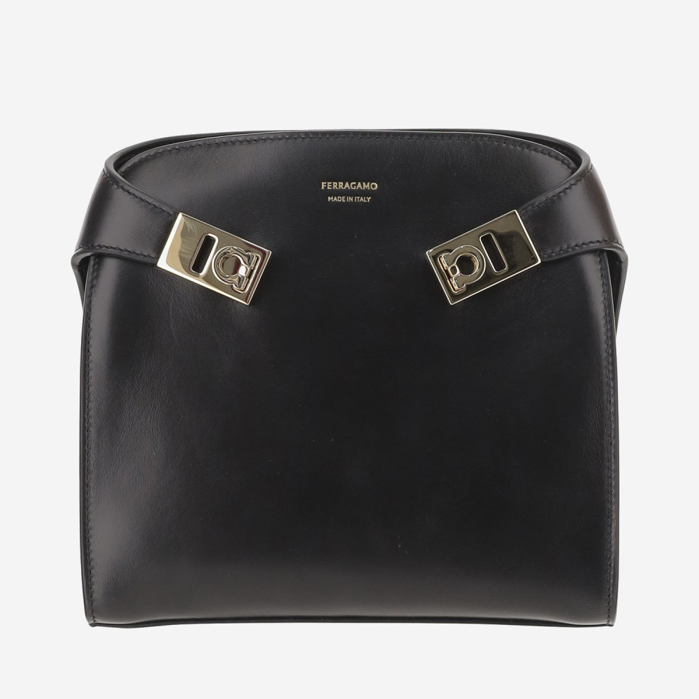 Ferragamo Belt Bag With Top Handle And Hardware In Brown