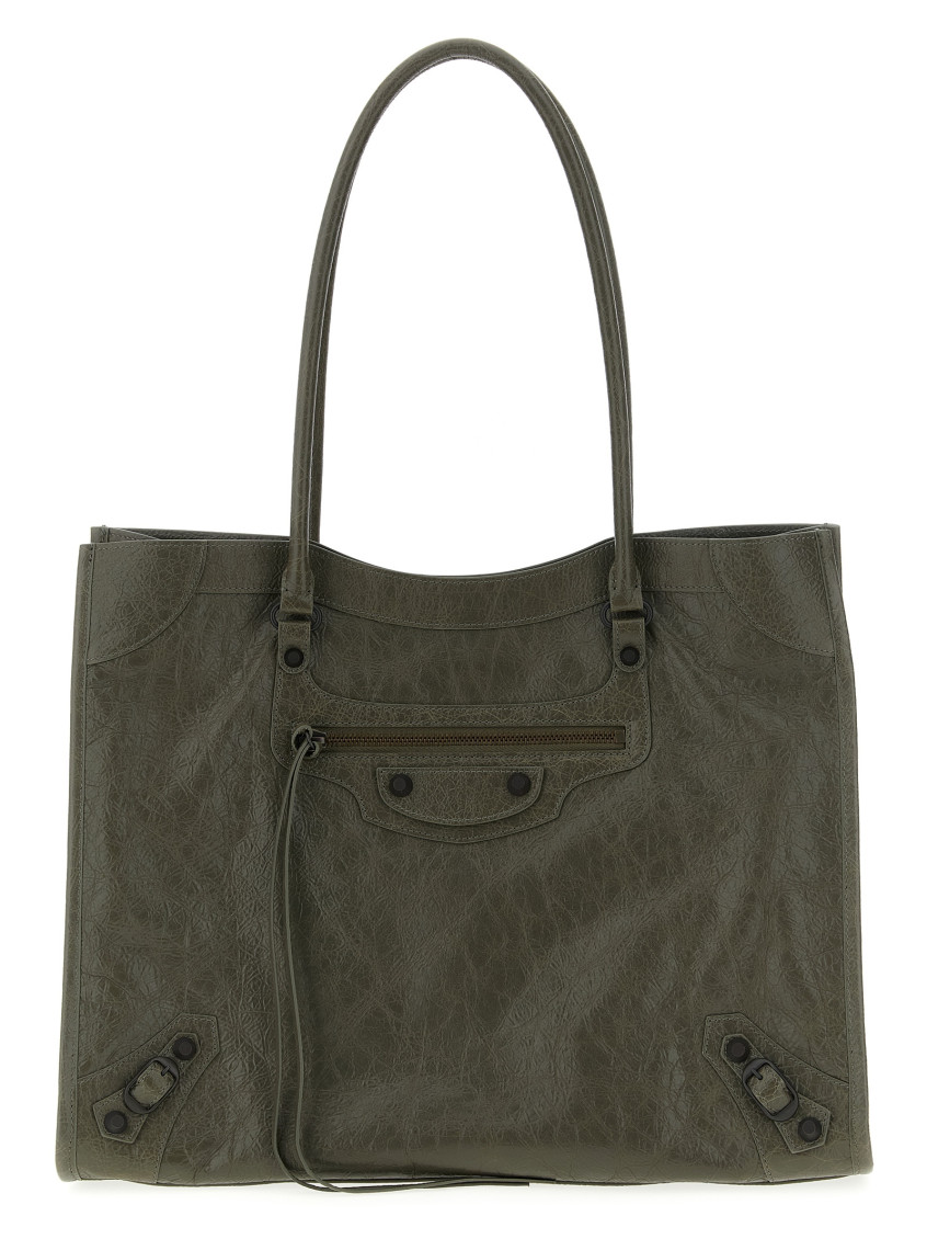 Balenciaga Medium City Tote Bag With Double Handles In Green