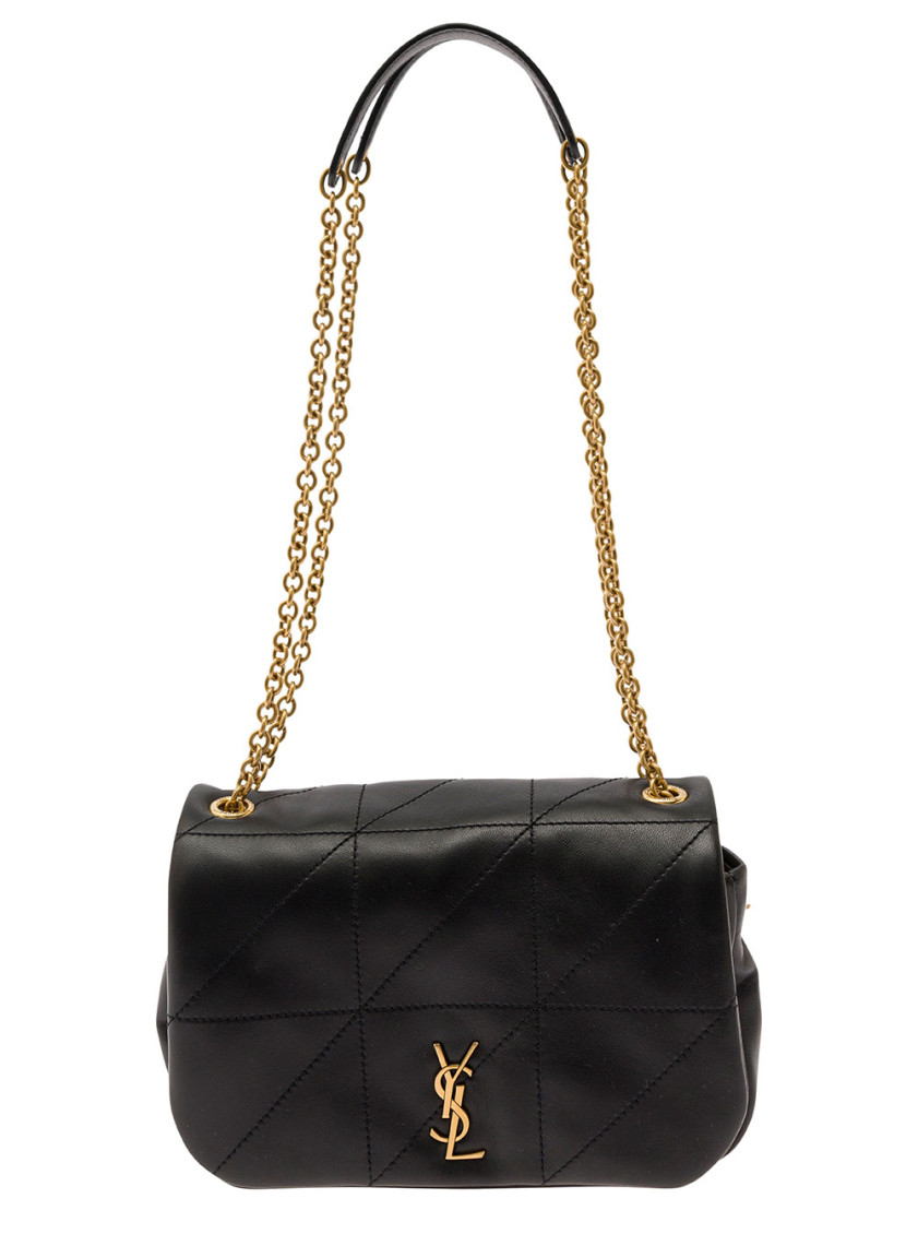 Saint Laurent Jamie 4.3 Small Ysl Shoulder Bag In Quilted Smooth Leather In Black
