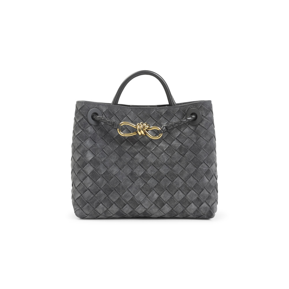 Bottega Veneta Grey Andiamo Satchel In Gray