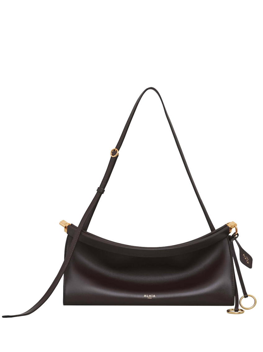 Alaïa Dark Brown Leather East West Medium Crossbody Bag In Brown