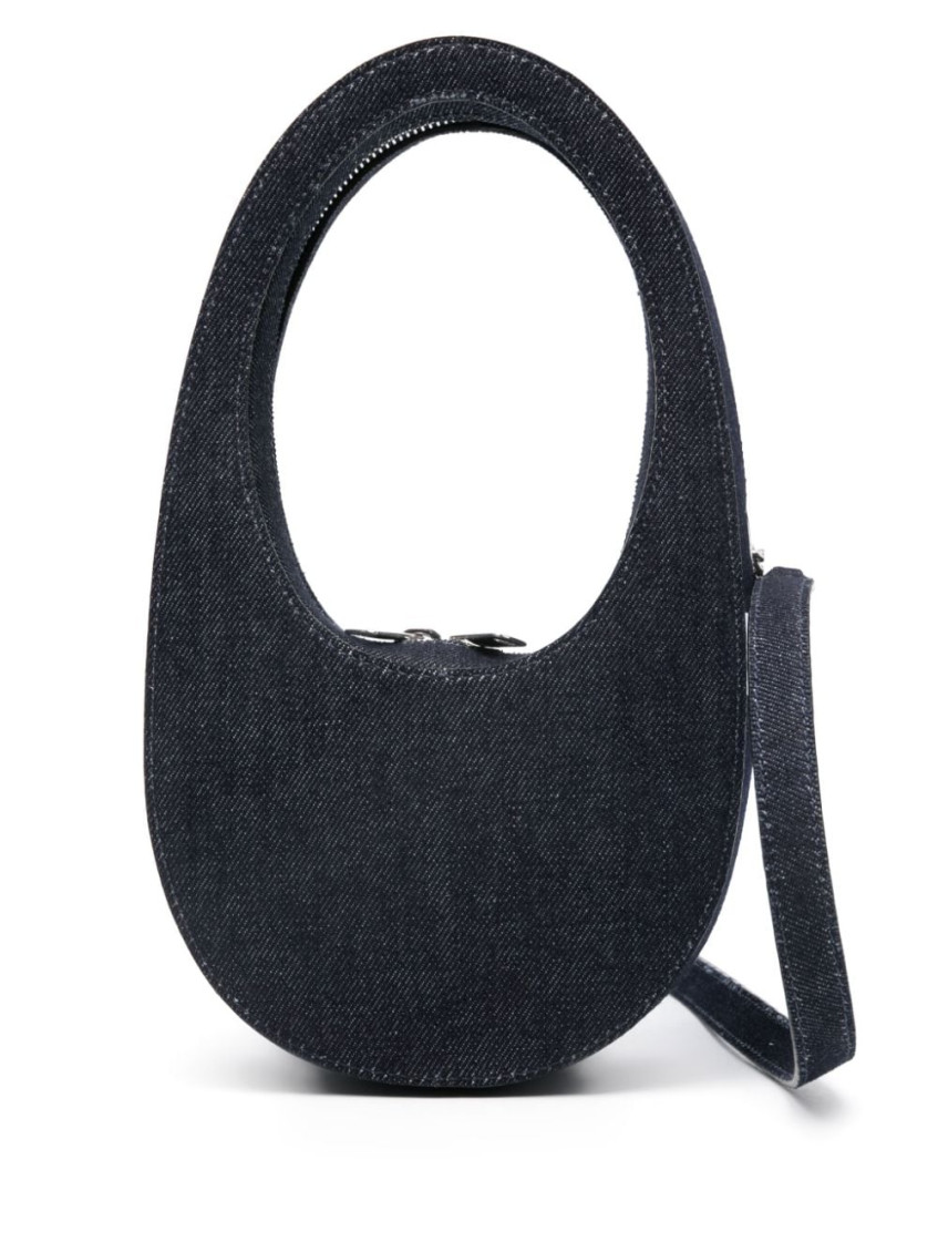 Shop Coperni Navy Blue Swipe Mini Shoulder Bag