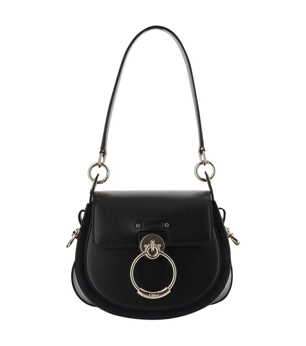 Chloé Tess Shoulder Bag In Black