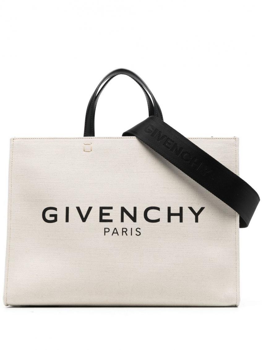 Givenchy Circular Top Handles Contrast Rectangular Shape In Off White