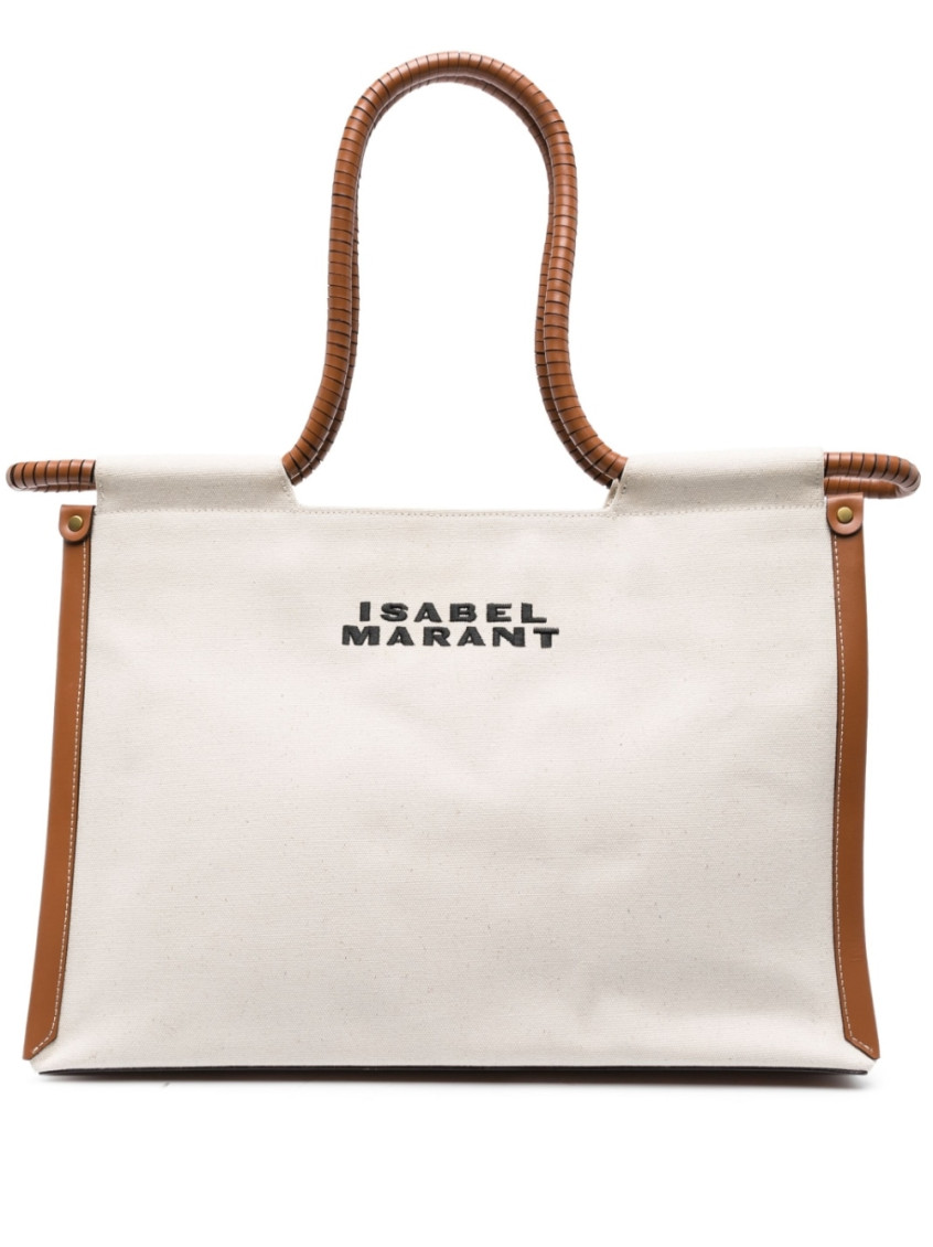 Shop Isabel Marant Off White Toledo Tote Bag In Beige