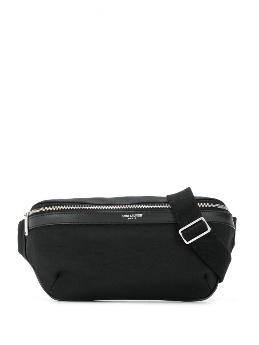 Saint Laurent Black Monogram Crossbody Bag In Black