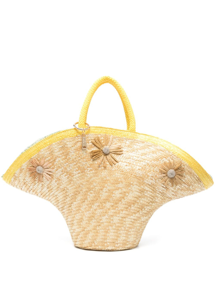 La Milanesa Beige Calore Straw Tote