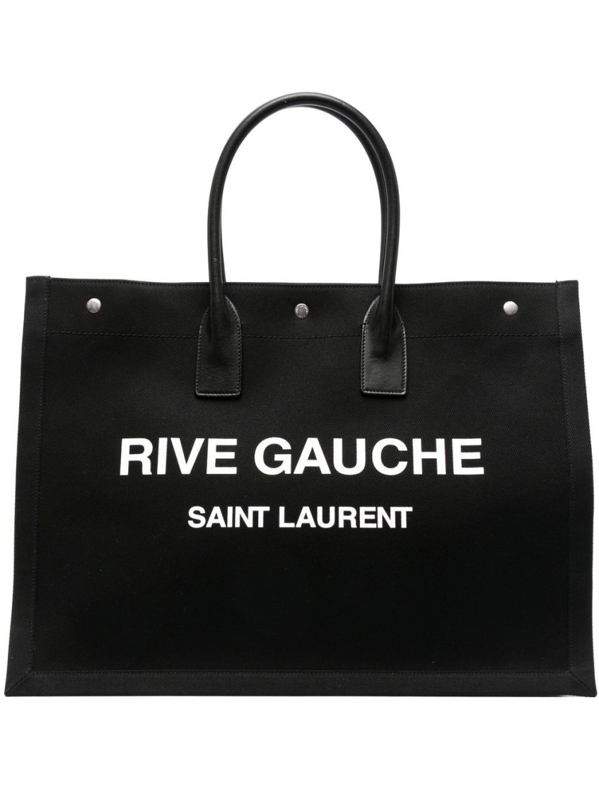 Saint Laurent Men's Rive Gauche Large Tote Bag In Black