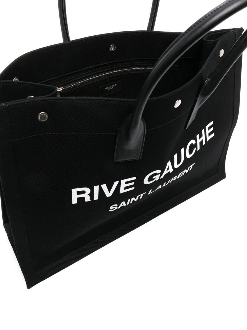 Saint Laurent Black Rive Gauche Tote Bag for Men Online India at