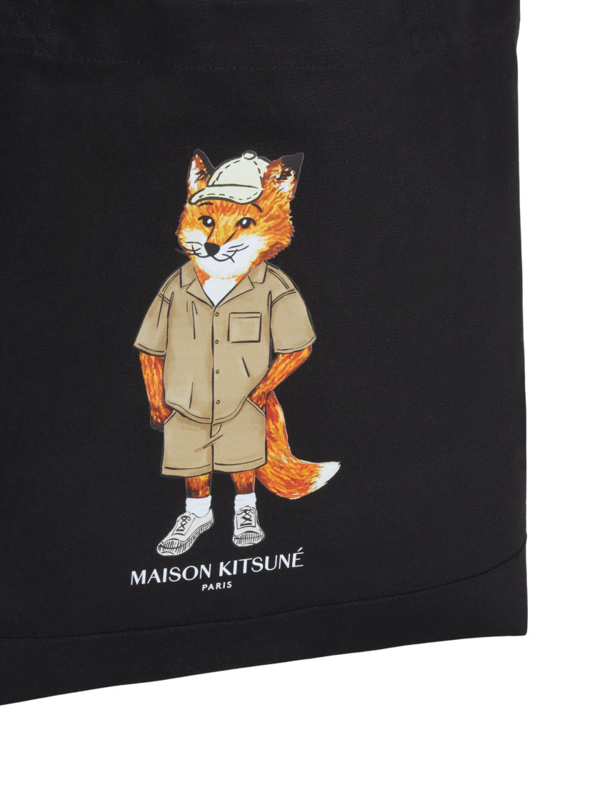 Maison Kitsune Black Dressed Fox Large Tote for Women Online India