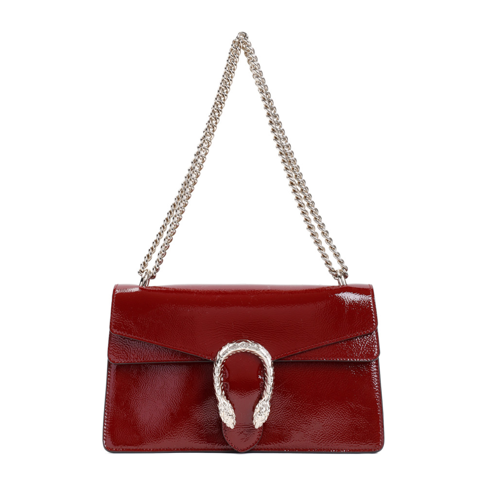 Gucci Small Dionysus Leather Shoulder Bag In Red