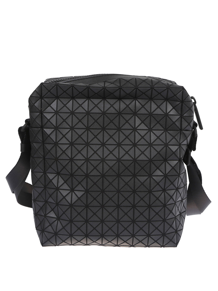 Issey Miyake Black Geometric-pattern Crossbody Bag In Black