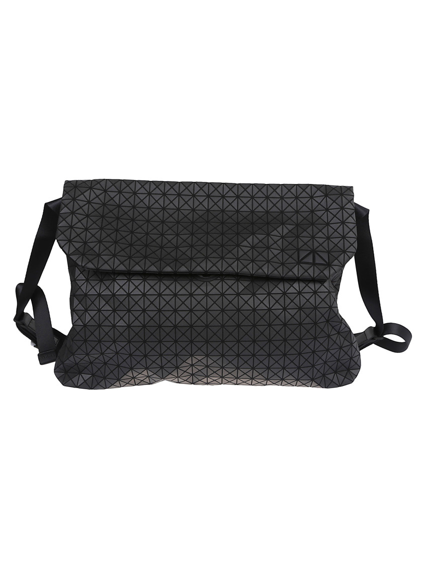 Issey Miyake Black Geometric-pattern Crossbody Bag In Black
